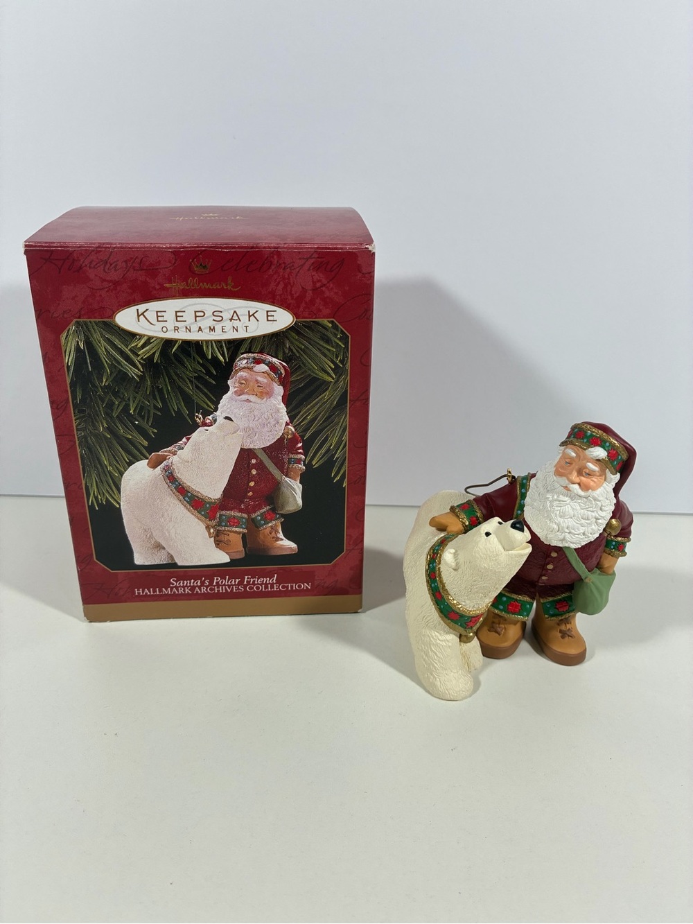 Hallmark Keepsake Christmas Ornament Santa's Polar Bear Friend 1997 Vintage